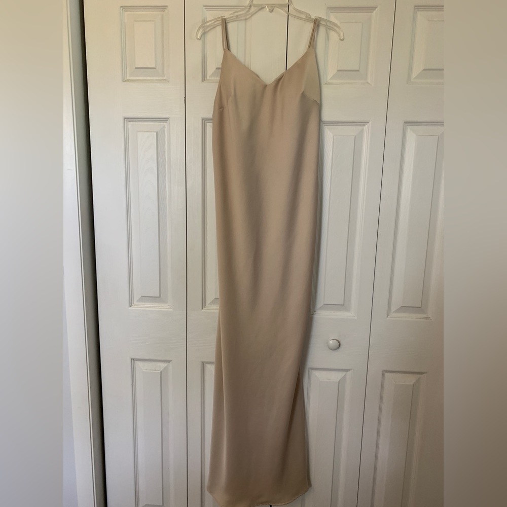 BHLDN Charlie Maxi Slip Dress Champagne